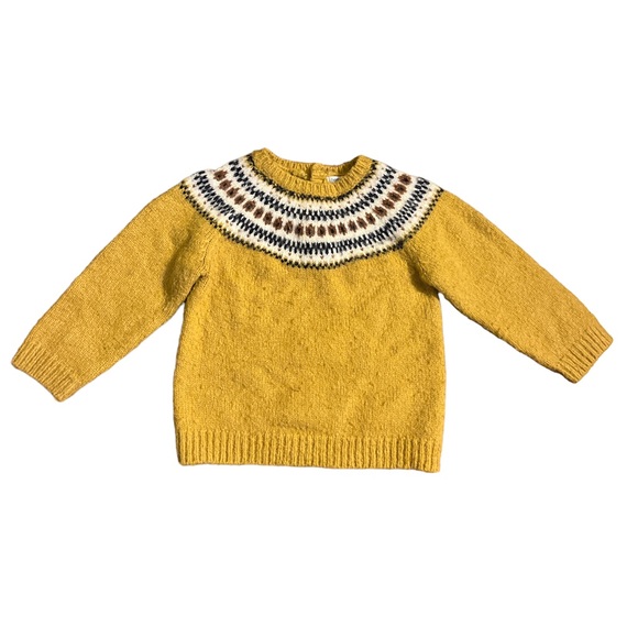 Fair Isle knit sweater gold 36 months - Picture 1 of 12